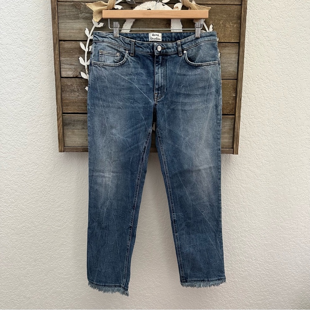 Acne studios Row fringe stretch cotton raw hem‎ denim jeans 32/34